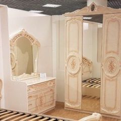 Шкаф 3-х дверный с зеркалами (01.143) Роза (беж) в Карталах - kartaly.mebel24.online | фото 3