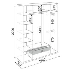 Шкаф 4 двери Глэдис М24 (ЯШС/Белый) в Карталах - kartaly.mebel24.online | фото 3