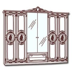 Шкаф 6-и дверный с зеркалами (01.146) Роза (беж) в Карталах - kartaly.mebel24.online | фото 3