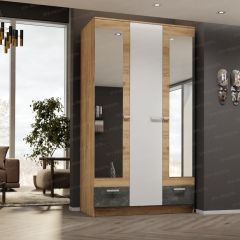 Шкаф Адель 1200 (дуб вотан/белый глянец) в Карталах - kartaly.mebel24.online | фото