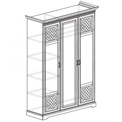 Шкаф для одежды 3-дверный №800 Парма кремовый белый в Карталах - kartaly.mebel24.online | фото 2