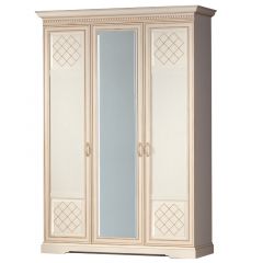 Шкаф для одежды 3-дверный №800 Парма кремовый белый в Карталах - kartaly.mebel24.online | фото