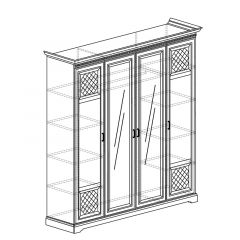 Шкаф для одежды 4-дверный №814 Парма кремовый белый в Карталах - kartaly.mebel24.online | фото 2