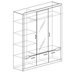 Шкаф для платья и белья 3-дверный № 310 Ронда в Карталах - kartaly.mebel24.online | фото 2