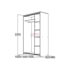 МИРАЖ 10.1 (620) Шкаф для платья и белья в Карталах - kartaly.mebel24.online | фото 5
