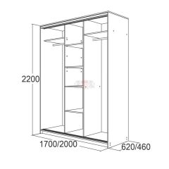 МИРАЖ 17.1 (620) 1 зеркало Шкаф для платья и белья в Карталах - kartaly.mebel24.online | фото 5