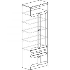 Шкаф для посуды №612 Инна Денвер темный в Карталах - kartaly.mebel24.online | фото 3