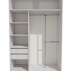 Шкаф-купе 1300 серии SILVER S3+S4+B2+PL4 (2 ящика+F обр.штанга) профиль «Серебро» в Карталах - kartaly.mebel24.online | фото 2