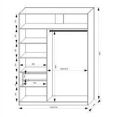 Шкаф-купе 1500 серии NEW CLASSIC K3+K3+B2+PL1 (2 ящика+1 штанга) профиль «Капучино» в Карталах - kartaly.mebel24.online | фото 3