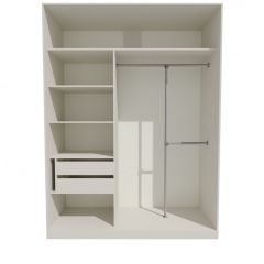 Шкаф-купе 1500 серии NEW CLASSIC K4+K4+B2+PL4 (2 ящика+F обр. штанга) профиль «Капучино» в Карталах - kartaly.mebel24.online | фото 2
