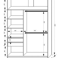 Шкаф-купе 1600 серии SOFT D8+D2+B2+PL4 (2 ящика+F обр.штанга) профиль «Графит» в Карталах - kartaly.mebel24.online | фото 2