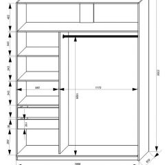 Шкаф-купе 1800 серии SOFT D1+D3+B2+PL1 (2 ящика+1штанга) профиль «Графит» в Карталах - kartaly.mebel24.online | фото 3