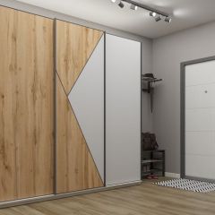 Шкаф-купе 2100 серии SOFT D2+D7+D3+B22+PL2 (по 2 ящика лев/прав+1штанга+1полка) профиль «Графит» в Карталах - kartaly.mebel24.online | фото