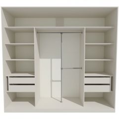 Шкаф-купе 2150 серии NEW CLASSIC K4+K4+K4+B22+PL4(по 2 ящика лев/прав+F обр.штанга) профиль «Капучино» в Карталах - kartaly.mebel24.online | фото 2