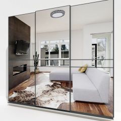 Шкаф-купе 2400 серии SOFT D4+D4+D4+B22+PL1 (по 2 ящика лев/прав+1штанга) профиль «Графит» в Карталах - kartaly.mebel24.online | фото 4