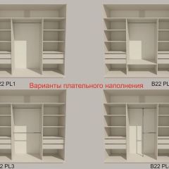 Шкаф-купе 2400 серии SOFT D4+D4+D4+B22+PL1 (по 2 ящика лев/прав+1штанга) профиль «Графит» в Карталах - kartaly.mebel24.online | фото 5