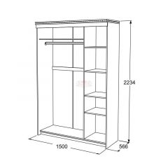 Шкаф-купе 3-х дверный Ольга-13 (1500) в Карталах - kartaly.mebel24.online | фото 2