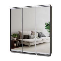 МАРТИН Шкаф-купе с зеркалами Венге (2000*450) М403 в Карталах - kartaly.mebel24.online | фото