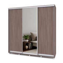 МАРТИН Шкаф-купе с зеркалом Шимо темный (2200*450) М422 в Карталах - kartaly.mebel24.online | фото
