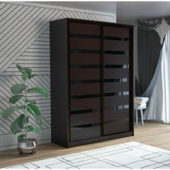 Шкаф-купе ПШ-2.9 1500 Фасад ВСТАВКА МДФ | СТЕКЛО (Венге/Стекло черное) в Карталах - kartaly.mebel24.online | фото
