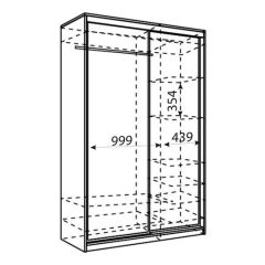Шкаф-купе Рене 1500 вариант 1 (ЛДСП/ЛДСП) в Карталах - kartaly.mebel24.online | фото 4