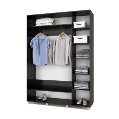 РОЛАНД Шкаф-купе с зеркалом Венге (450*1600) Р462 в Карталах - kartaly.mebel24.online | фото 3