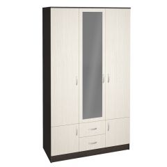 Шкаф Ронда ШК-3 с зеркалом (Венге/Беленый дуб) в Карталах - kartaly.mebel24.online | фото