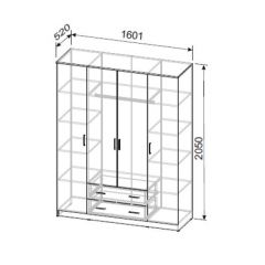 Шкаф ШК-1 (Дуб Золотой) в Карталах - kartaly.mebel24.online | фото 2