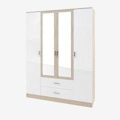 СОФИ СШК1600.1Шкаф 4-х ств с2мя зерк, 2 ящиками в Карталах - kartaly.mebel24.online | фото
