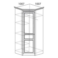 Шкаф угловой №183 "Лючия" Фасад зеркало (Угол 1007*1007) Дуб оксфорд серый в Карталах - kartaly.mebel24.online | фото 2