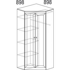 Шкаф угловой №606 Инна (угол 898*898) Денвер темный в Карталах - kartaly.mebel24.online | фото 3