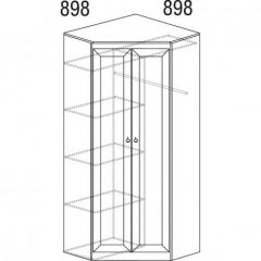 Шкаф угловой №606 "Инна" (угол 898*898) Денвер светлый в Карталах - kartaly.mebel24.online | фото