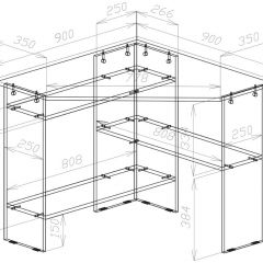 Стол письменный СП-2 (угловой) белый в Карталах - kartaly.mebel24.online | фото 3