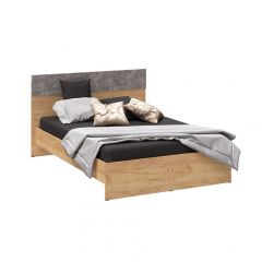 Спальня Асти Кровать (сп/м 1400*2000мм) (Дуб крафт золотой/Ателье светлое НАСТИЛ) в Карталах - kartaly.mebel24.online | фото