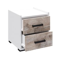 Спальня Соната Тумба прикроватная (Белый/Дуб юкон) в Карталах - kartaly.mebel24.online | фото 2