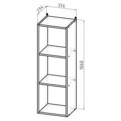 Стеллаж 3 секции (белый) в Карталах - kartaly.mebel24.online | фото 2