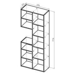 Стеллаж Элемент-2 (дуб сонома) в Карталах - kartaly.mebel24.online | фото 5