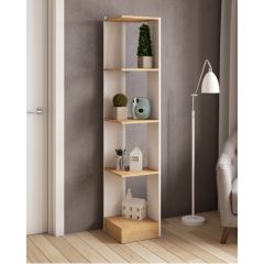 Стеллаж СТМ-1 ЛДСП Белый/ЛДСП Дуб крафт золотой в Карталах - kartaly.mebel24.online | фото