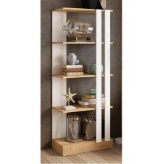 Стеллаж СТМ-2 ЛДСП Белый/ЛДСП Дуб крафт золотой в Карталах - kartaly.mebel24.online | фото