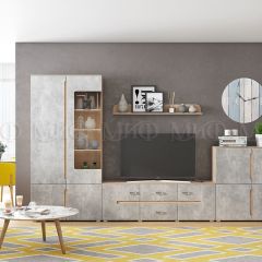 КИМ Стенка (Бетон темный/Дуб Сонома) Вариант 1 в Карталах - kartaly.mebel24.online | фото