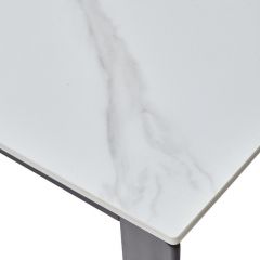 Стол CORNER 120 MATT WHITE MARBLE SOLID CERAMIC / BLACK, ®DISAUR в Карталах - kartaly.mebel24.online | фото 8