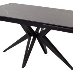 Стол FORIO 160 MATT BLACK MARBLE SOLID CERAMIC / BLACK, ®DISAUR в Карталах - kartaly.mebel24.online | фото