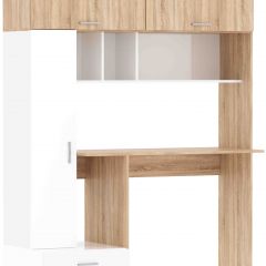 Стол компьютерный ПКС-1 (дуб сонома/белый глянец) в Карталах - kartaly.mebel24.online | фото