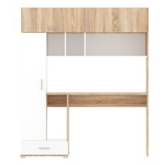 Стол компьютерный ПКС-1 (дуб сонома/белый глянец) в Карталах - kartaly.mebel24.online | фото 4