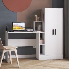 Стол компьютерный СКМ-1 ЛДСП Белый в Карталах - kartaly.mebel24.online | фото