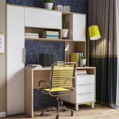 Стол рабочий 12.95 N Комфорт (Дуб сонома, Белый PE шагрень) в Карталах - kartaly.mebel24.online | фото