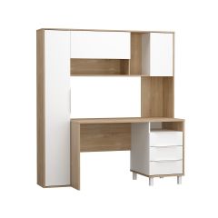 Стол рабочий 12.95 N Комфорт (Дуб сонома, Белый PE шагрень) в Карталах - kartaly.mebel24.online | фото 2