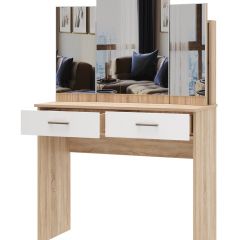БЕАТРИС Стол туалетный (Дуб Сонома/Белый глянец) в Карталах - kartaly.mebel24.online | фото 2