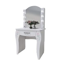 Стол туалетный Розалия №12 + ПОДСВЕТКА (лиственница белая, омела) в Карталах - kartaly.mebel24.online | фото