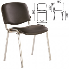 Стул BRABIX "Iso CF-001" (хром каркас, кожзам черный) 531424 в Карталах - kartaly.mebel24.online | фото 2